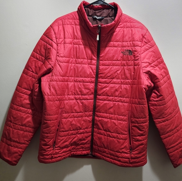 The North Face Jacket Mens XL Thermoball Puffer Coat Red Full Zip Micro Puffy - Picture 1 of 7